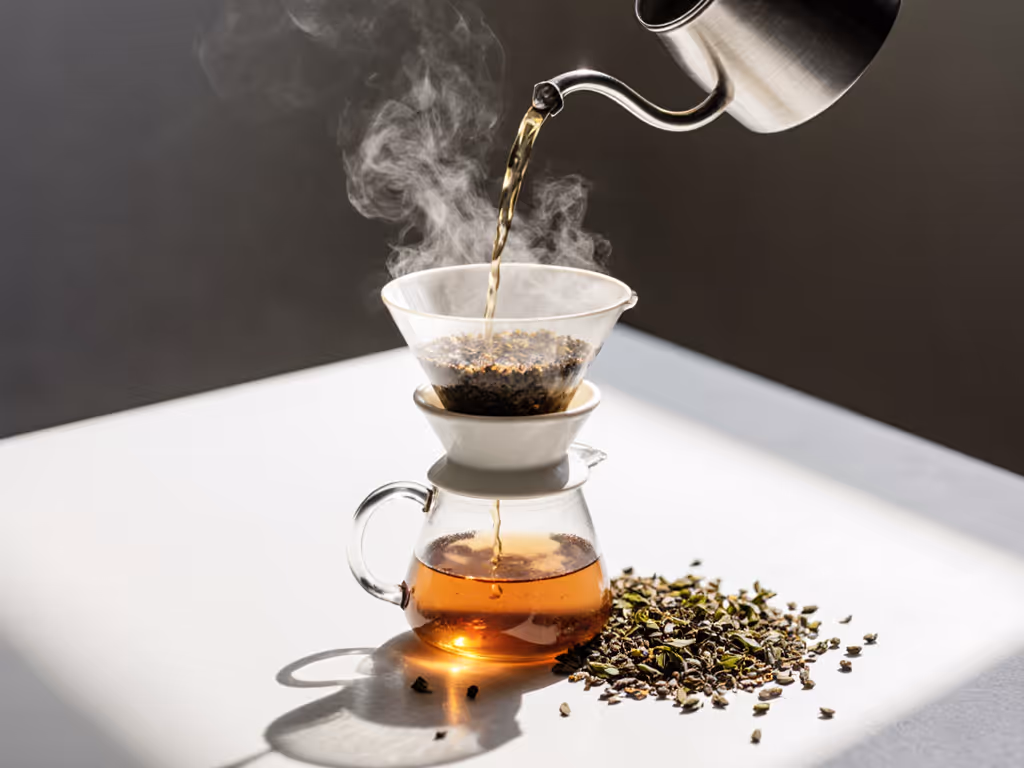 adjusting_pour_height_for_delicate_tea_leaves